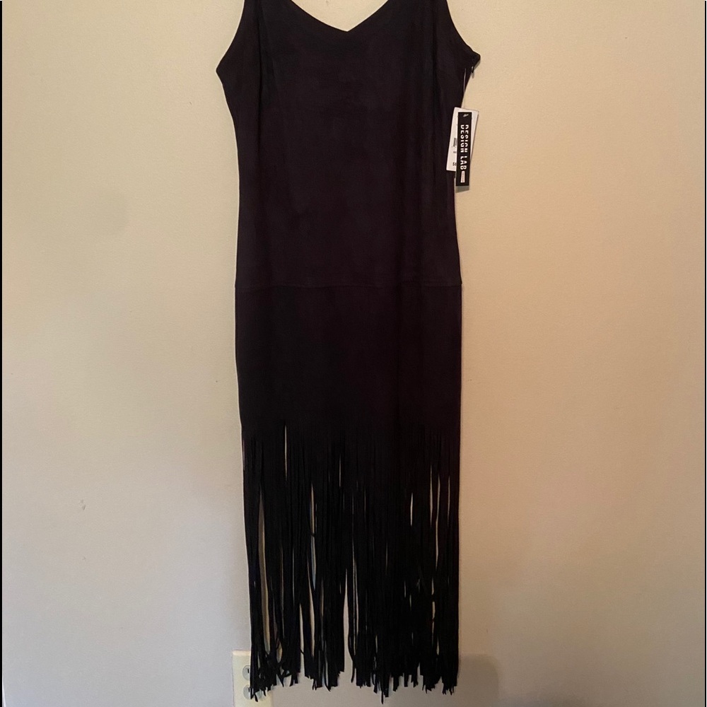 Design Lab Suede Fringe Dress